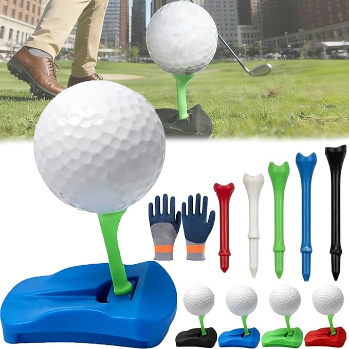 Hinged Turf Base V3 - Turf Tee for Artificial Turf-Includes Tee Variety Packs, Golf Simulator Training Tees, Tees Quick Easy Ball Setup All-Weather for Driving Range Home