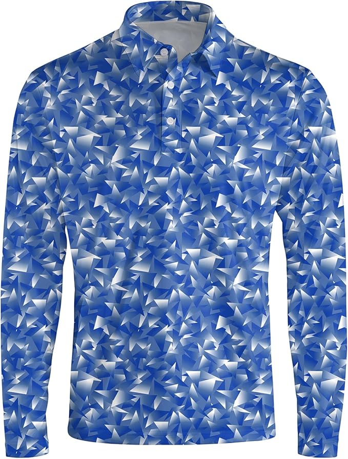 Men's Long Sleeve Golf Shirt Quick Dry 3 Button Work Fishing Outdoor Casual Collar Shirt