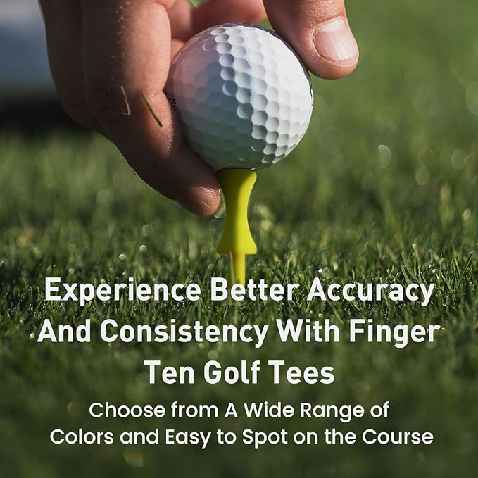 FINGER TEN Plastic Golf Castle Tees Step Down Unbreakable Mixed or Same Height Value 100 Count, 2 3/4, 2 1/4, 2, 1 3/4, 1 1/2 Inch Length Colorful for Practice