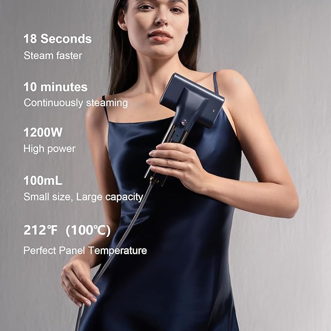 G10 Steamer for Clothes, Portable Iron and Travel Steamer, Handheld Garment Steamer, 0.9 lbs,1200W Mini Steam Iron for Travel and Home (Only for 120V) Navy Blue
