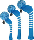 Scott Edward Golf Headcovers for Woods Set of 3 Fits Well Driver(460cc) Fairway Wood and Hybrid(UT) The Perfect Change for Golf Bag Classic Striped Style