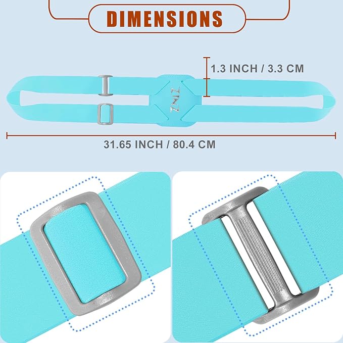 ZINZ Luggage Strap, High Elastic Suitcase Belt Adjustable Bag Bungees for Easier Travel，Light Green