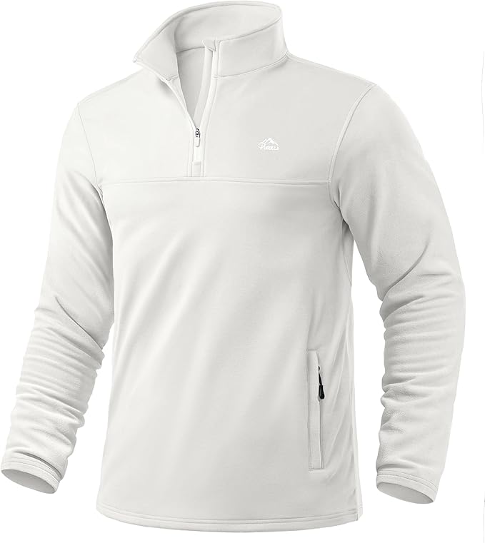 Pudolla Men's Quarter Zip Pullover with 2 Pockets Fleece Warm Soft Golf Sweatshirts for Athletic Workout Running