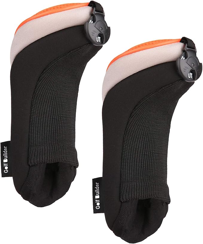 Golf Builder 2pcs/Set Golf Club Hybrid Head Covers Utility UT Cover with Interchangeable Number Tag