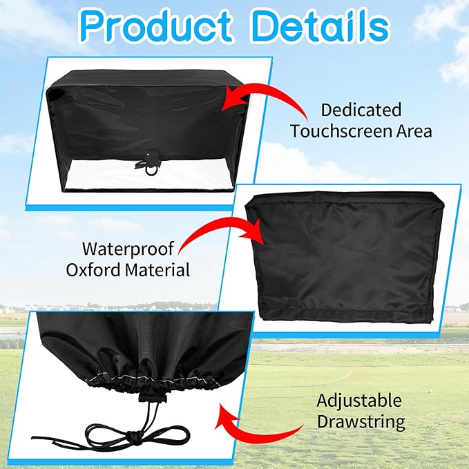 Golf Cart Screen Cover, Waterproof and Dustproof with a Secure Drawstring, Made of Oxford Fabric