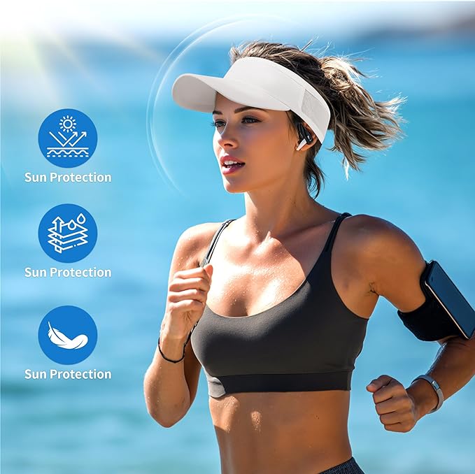 HH HOFNEN Sports Sun Visor Cooling Lightweight Stretchy Packable Running Golf Visor Hat for Men Women