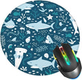 Cute Shark Mouse Pad, Fish Mouse Pads for Desk, Stitched Edge Mousepad with Non-Slip Rubber Base, Gaming Mouse Mat for Computer Laptop Home Office
