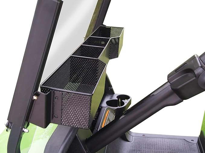 Huskey Golf Cart Front Basket Storage Basket Dash Basket Compatible W/EZGO TXT/RXV,Club Car DS (2000.5+) Precedent/Tempo/Onward,Yamaha G29 Drive2 2007+ One Piece Solid Design & Larger Compartments