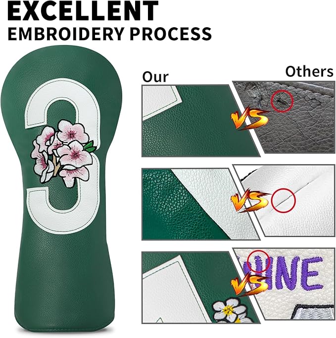 Premium Golf Club Head Cover - Fits Most Clubs, Heavy-Duty Construction, Protects Against Scratches and Damage, Specifically Designed for Hybrid and Fairway Woods.