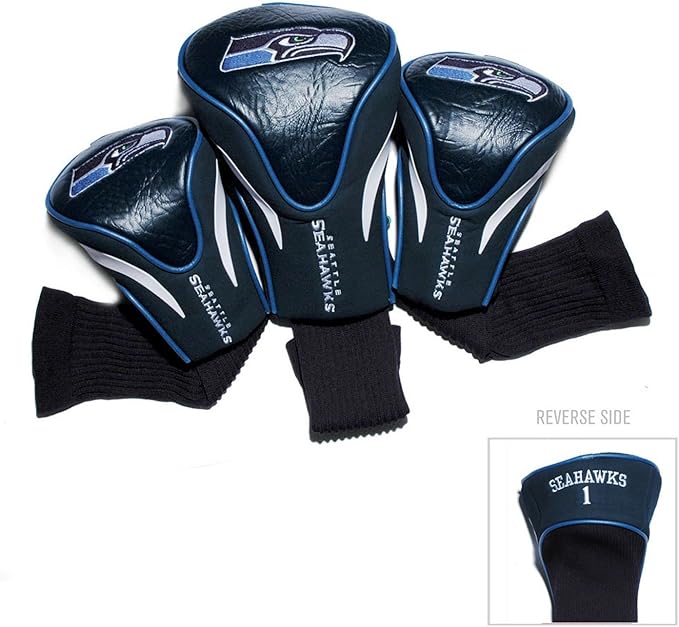 Team Golf NFL Numbered 1, 3, & X, Fits Oversized Drivers, Utility, Rescue & Fairway Clubs, Velour Lined for Extra Club Protection