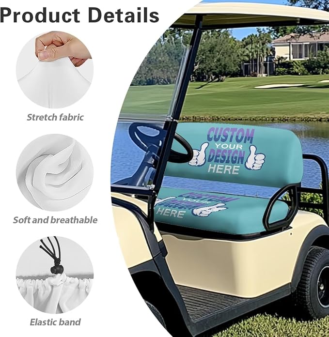 Fashion Print Golf Cart Seat Covers 2 Passenger Golf Cart Backrest Cover Golf Cart Seat Towel Gift for Friends