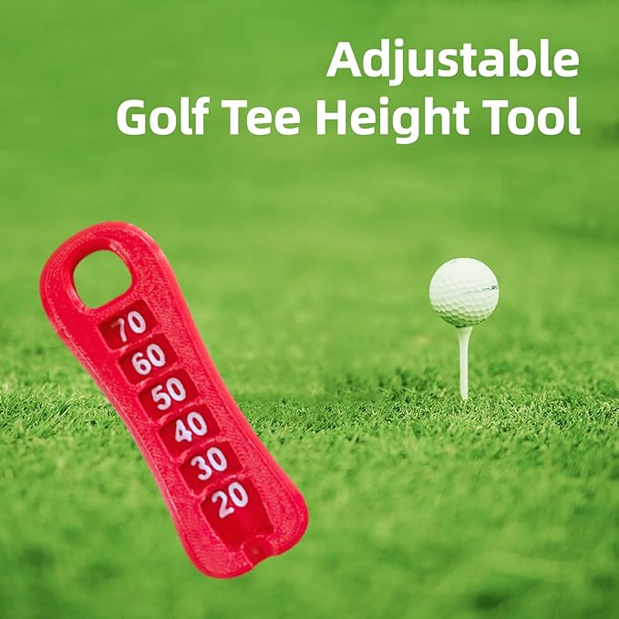 K TOMOTO Golf Tee Height Tool, Precision Golf Tee Elevator for 20-70mm, Golf Tee Height Setter with Measuring Guide, 3D Printed Lightweight Golf Training Equipment for Consistent Swing Accuracy