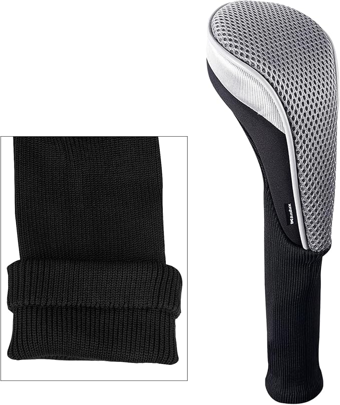 Andux 5pcs/Set Mesh Golf 460cc Driver Fairway Wood Club Head Covers Long Neck with No. Tags