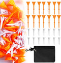 FINGER TEN Golf Tees Plastic Unbreakable 30 Tees 3 1/4 Inch and 20 More Short Tees 1 1/2 Inch with Black Golf Tee Bag, Easy to Find Value Gift Set