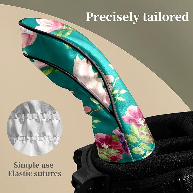 Golf Head Covers Leather Driver Headcover, Premium Golf Club Covers with Anti-Scratch Lining 1/3/5 Wood Head Covers for Golf Clubs for Women Men
