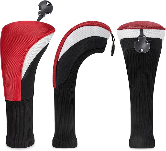 Golf Head Covers for Fairway Woods Driver Hybrids 5 Pieces Nylon Mesh Sports Fan Golf Club Headcovers-Golf Accessories for Men Women.