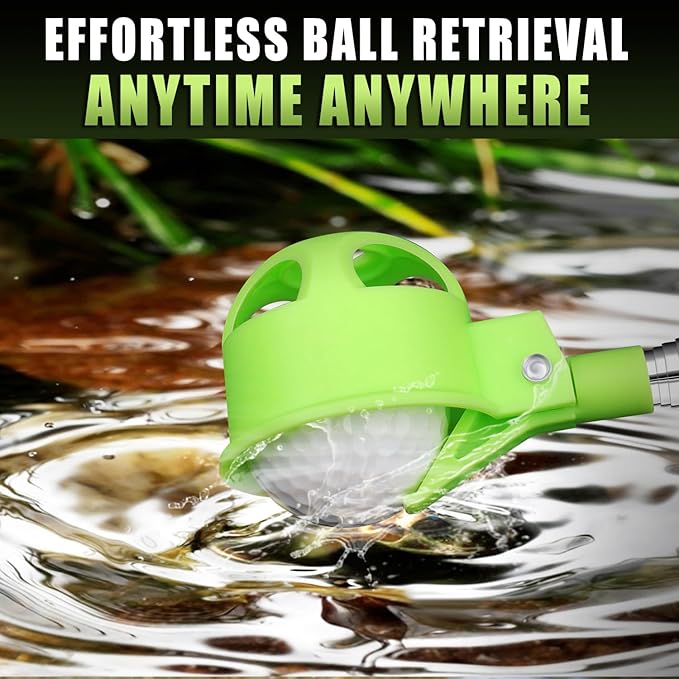 Golf Ball Retriever for Water，9Ft/12Ft/14.5Ft/16.3Ft Telescopic Stainless Steel with Locking Clip Golf Ball Retriever