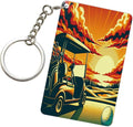 Keychain - Rectangular Acrylic Keychain Daily Key Ring Car Key Fob Holder 2X3 Inch