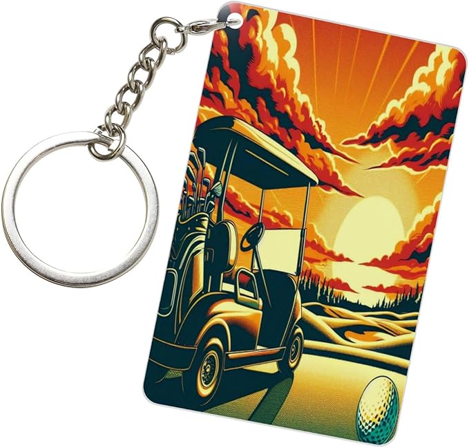 Keychain - Rectangular Acrylic Keychain Daily Key Ring Car Key Fob Holder 2X3 Inch