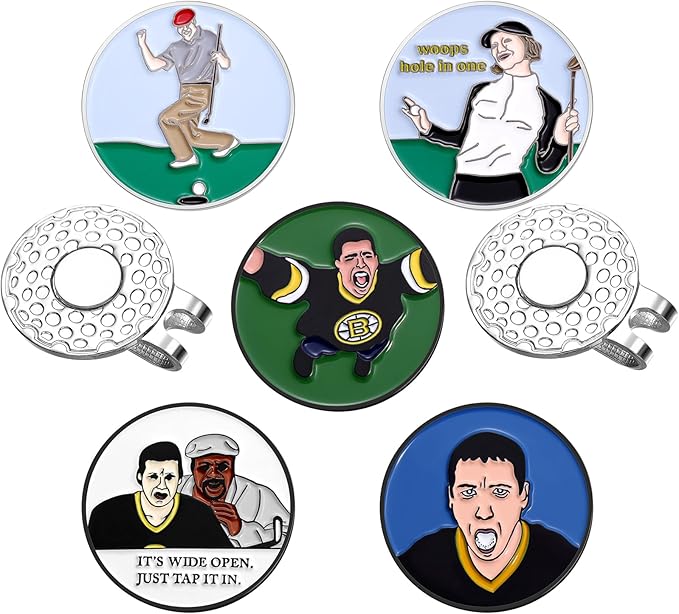 Magnetic Golf Ball Marker Clips, Funny Golf Ball Markers with Magnetic Clip, Enamel Golf Ball Markers Hat Clip Magnet for Men Women Golfer Gifts