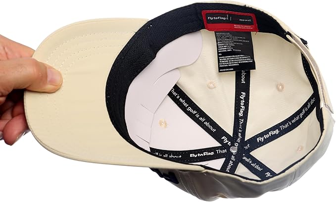 Premium Beige Golf Cap, 3D Embroidered Logo, one Size fits All, Absorbent Band.