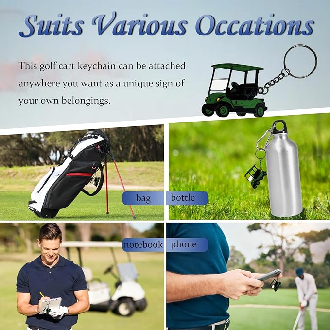 Golf Cart accessories Keychain，Keys To The Golf Cart Accessories Retro Metal Keychains for Golf Lovers Players