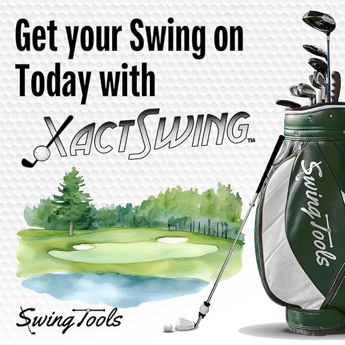 XactSwing Golf Swing Trainer with Double Slide Technology, All-in-One Design for Men, Women, Youth, and Teen Golfers to Enhance Timing, Club Control, and Swing Mechanics