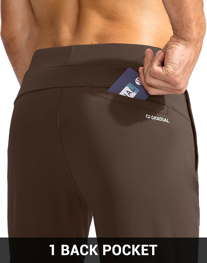 G Gradual Men's Golf Joggers Pants with Zipper Pockets Stretch Sweatpants Slim Fit Track Pants Joggers for Men Work Running
