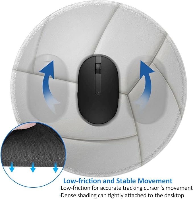Volleyball Mouse Pad, Mouse Pads for Desk, Stitched Edge Mousepad with Non-Slip Rubber Base, Gaming Mouse Mat for Computer Laptop Home Office