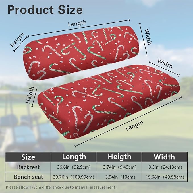 Fashion Print Golf Cart Seat Covers 2 Passenger Golf Cart Backrest Cover Golf Cart Seat Towel Gift for Friends