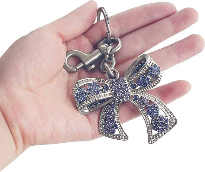 Sparkly Bow Bag Charm Rhinestone Bow Purse Charms Bows Keychain Women Bag Charm for Handbag
