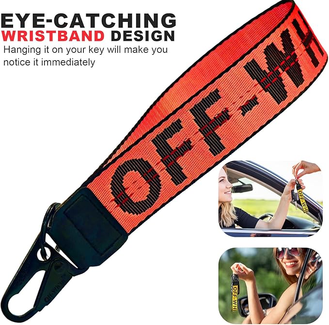 Fashionable Car keychain, Fabric Wrist Strap With Key Ring, Can Be Used To Hang Car key chain, Wallets, Jeans Decorations, Key Chain Accessories(Orange)