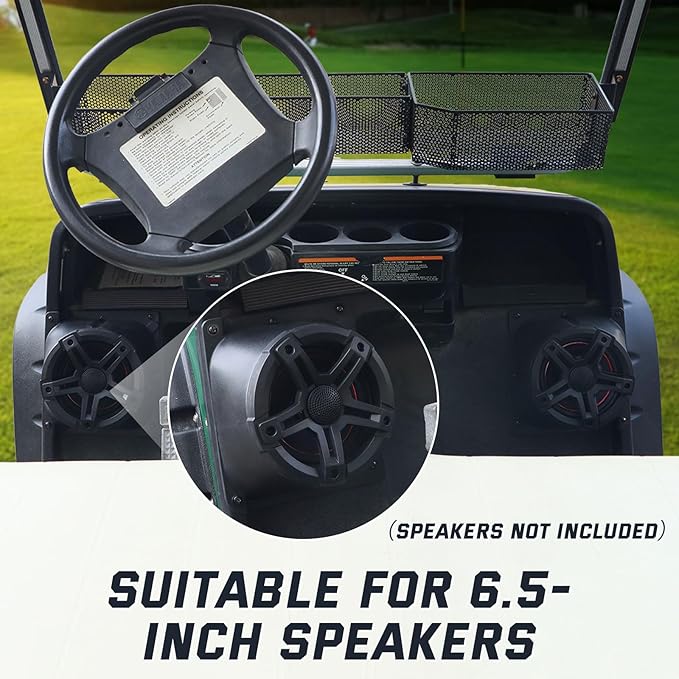 6.5" Under Dash Kick Speaker Pod Brackets for Yamaha G14 G16 G19 G20 G22 Golf Cart Accessories, Front Kick Loudspeaker Mount Support for Yamaha G14-G22 Standard Golf Cart, 6.5" Speaker Devices 2PCS