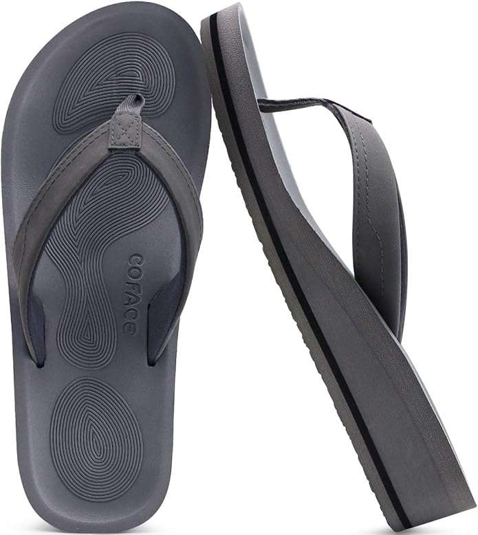 COFACE Flip Flops for Women With Comfortable Arch Support Ladies Fashion Platform Thong Sandals Soft Yoga Mat Sole For Beach/Indoor Outdoor