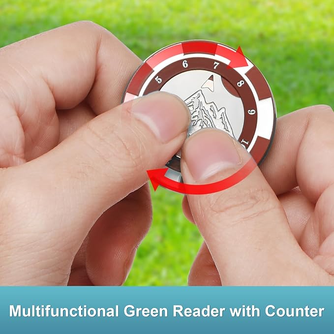 SlopeVision Pro Golf Green Reader with Hat Clip, Horizontal Bubble Level & Golf Ball Marker – High Precision Green Reading Aid, Ideal Golf Gift for Men & Women