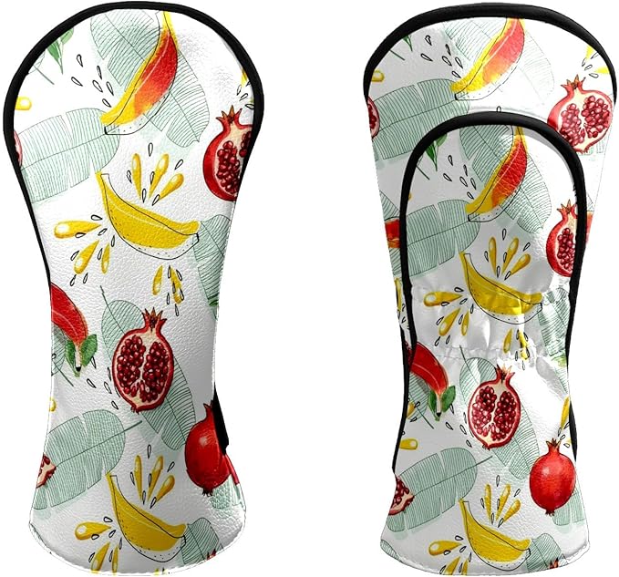 Premium Leather Golf Club Headcovers,Mango Pattern Fits Driver Hybrid Fairway 3/5 Wood,with Scratch-Resistant Lining, Gift for Men and Women