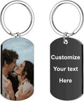 Custom Keychains with Picture Personalized Photo Logo Text Customized Key Chain for Boyfriend Dad Men Women Gifts