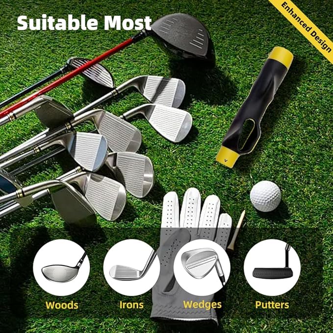 Enaud Golf Grip Trainer - Grip Trainer for Golf Swing Technique Used to Strengthen The Correct Grip Skills,Improve Swing Skills and Precision (Yellow)