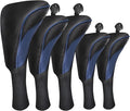 FINGER TEN Golf Club Head Covers for Woods Driver Fairway Hybrid Value 3/5 Pack, Long Headcover Interchangeable Accessories for Ultimate Club Protection