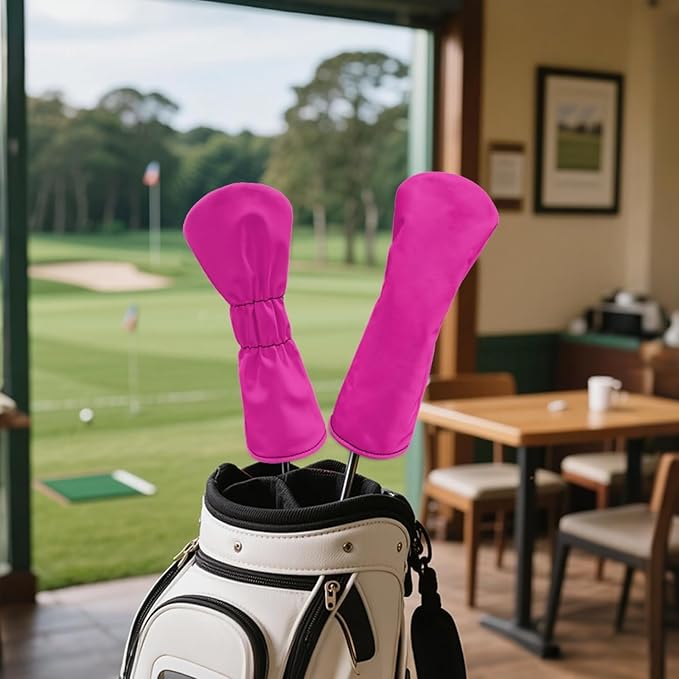 Golf Club Head Covers for Club Protective, Waterproof PU Leather Driver Fairway Wood Hybrid Head Cover