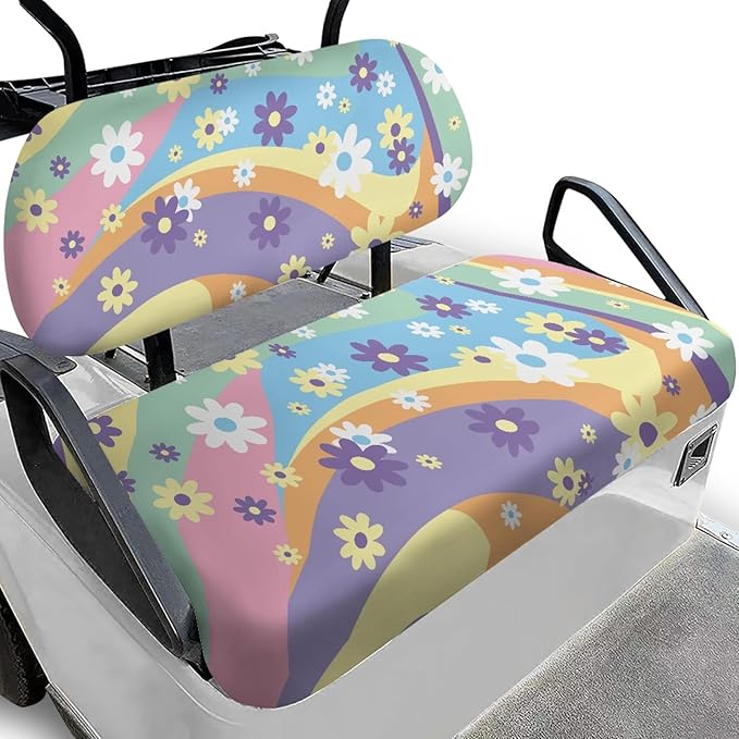 Fashion Print Golf Cart Seat Covers 2 Passenger Golf Cart Backrest Cover Golf Cart Seat Towel Gift for Friends