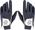 FINGER TEN Premium Rain Grip Men's Golf Gloves 1 Pair, Hot Wet Weather No Sweat Glove for Serious Feel & Performance, Left Right Hand Black Gray White Blue Fit Size S M L XL 2XL 3XL