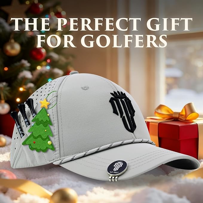 NJF Golf™ Hat Men - Breathable Mens Golf Hats, Adjustable Rope Snapback Cap, Convenient Cap with Tee Holder
