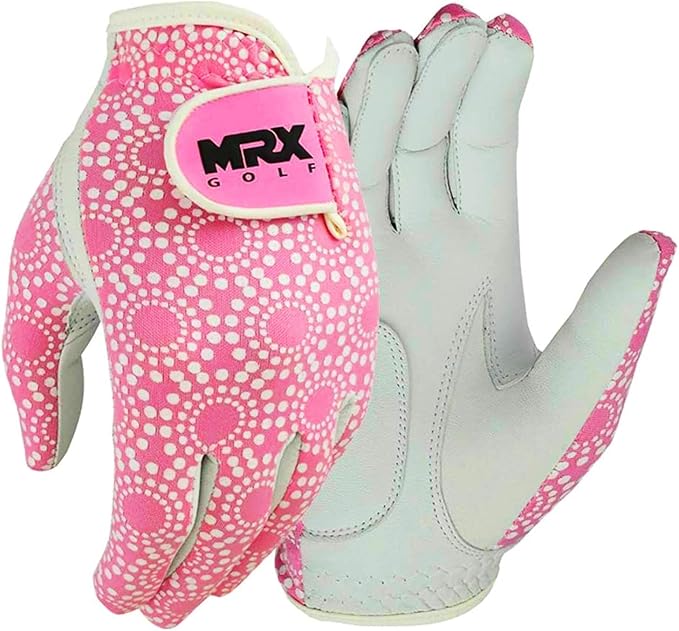 MRX Women Golf Glove Left Handed Golf Gloves Sweat Resistant Soft Cabretta Leather Regular Fit Women Golfer Glove