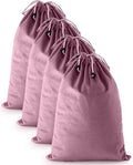 FantasyLife Shoe Bags for Travel, Washable Dust Bags for Storage & Packing, Flannel Shoe Pouch with Drawstring Closure for Purses, Handbags, Shoes & Toys (4, Parfait Pink)