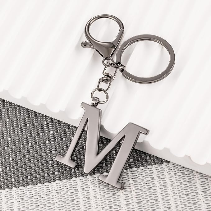 LAXPICOL Gold Letter A-Z Keychain for Women Bag Charms Purse Charms For Handbags Metal Alphabet Initial Letter Keychain
