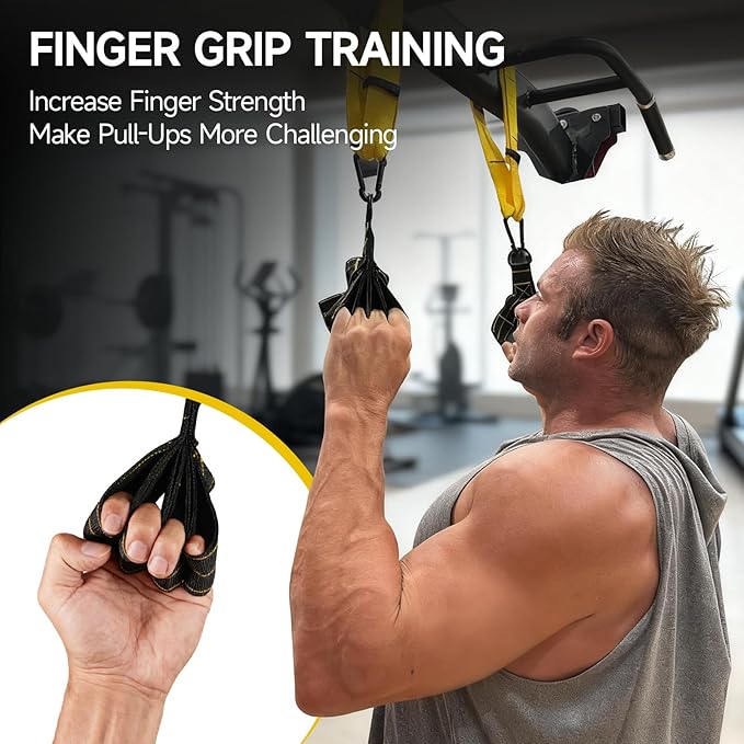 FitBeast Pull Up Ball Grips & Finger Straps Set – Grip Balls for Dead Hangs, Pull Ups, Climbing & Home Gym Training