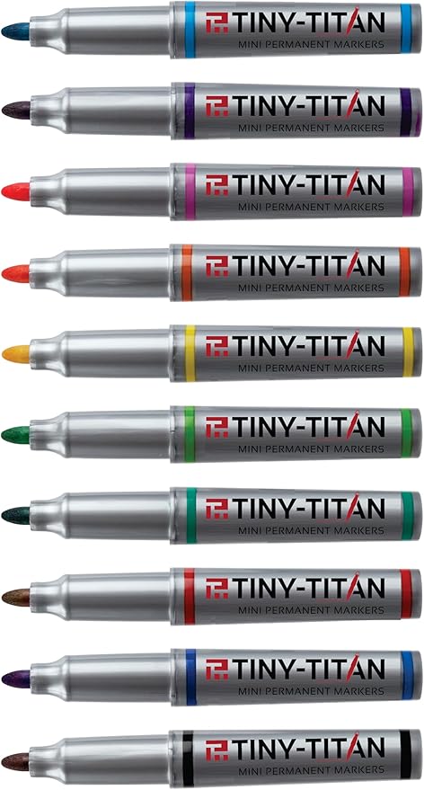 Tiny-Titan Mini Markers, Keychain Clip, Golf Ball Marker, Clip On Nurse's Badge - LIME GREEN Ink - Fine Point - 4 Pens Per Pack