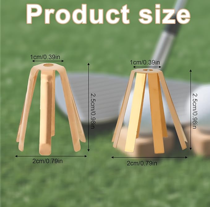 10pcs Universal Brass Golf Shaft Adapter Shims, 6 Leg & 8 Leg Golf Club Spacer Shims for Professional Workshop Use Fits .335 .350 .355 .370 Iron Shafts Ferrules Extractor Fitting Accessories