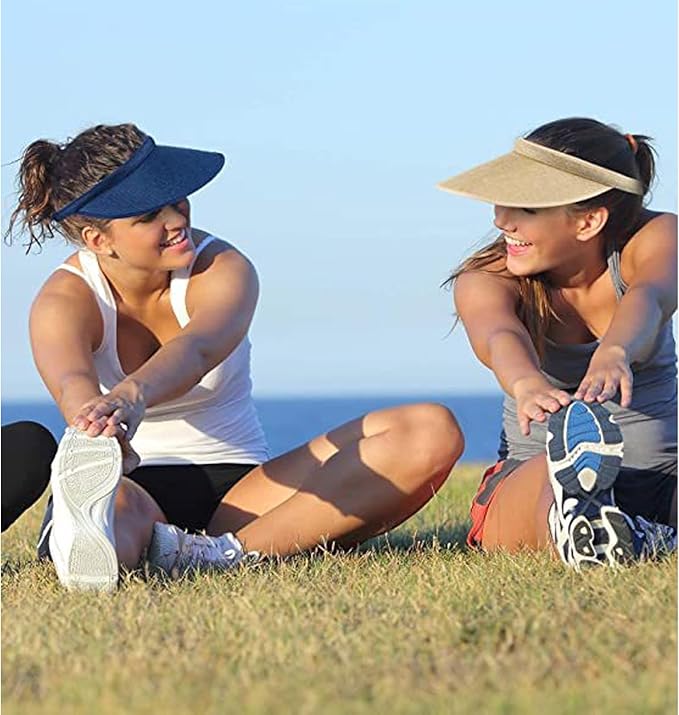Cloth Covered Slip-On Visor for Women, Adjustable Cap Sports Sun Visors for Men